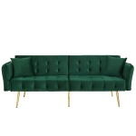 Space-Saving Sofa Bed with Folded Backrest, Ideal Sofa Sleeper for Small Apartments or Dormitories, 178L x 82W x 70H cm, Green
