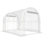 Outsunny Polytunnel-Gewächshaus, begehbares Gewächshaus mit verzinktem Stahlrahmen und UV-beständiger PE-Abdeckung, transparent