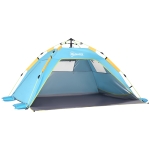 Outsunny Carpa de Playa Pop-up para 1-2 Personas con 2 Accesos y 2 Ventanas y Bolsa de Transporte 220x173x120 cm Azul Claro