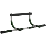 HOMCOM Barra de Dominadas Multifuncional Barra de Dominadas de Pared con Mangos Antideslizantes Carga 110 kg Gris y Negro