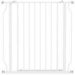 PawHut Barrera de Seguridad para Perros 75-85 cm para Puertas y Escaleras Apertura en Dos Sentidos Doble Bloqueo Blanco