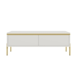 Spacious Coffee Table with 2 Hidden Drawers, Versatile Room Table for Italian-Style Rooms or Cream-Toned Spaces, 100L x 50W x 36H cm, White