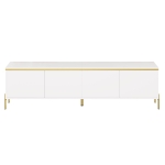 Spacious TV Stand with 4-Door Storage, Functional TV Cabinet for Modern and Italian Minimalist Living Rooms, 170L x 38W x 50H cm, White