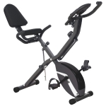SPORTNOW Bicicleta Estática Plegable Silenciosa con Resistencia Magnética Monitor LCD y Bandas para Brazos 43x97x109 cm Negro