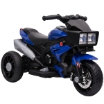 AIYAPLAY Kids Electric Motorcycle Ride-On Toy, 3-Wheel Battery-Operated Motorbike with Horn, Toddler Ride On Bike, Blue