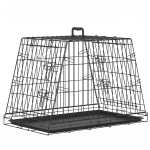 PawHut 30"(76 cm) Car Dog Crate Collapsible Slanted Travel Small Dog Cage with Tray & Handle 76L x 48W x 53H cm