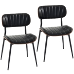 HOMCOM Esszimmerstühle 2er Set Küchenstühle Moderne Polsterstuhl mit Sitzfläche aus Kunstleder, Geschwungener Rückenlehne