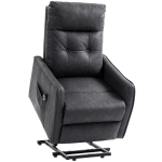 HOMCOM Sillón Relax Reclinable Eléctrico Levanta Personas de Cuero PU Control Remoto Asiento con Resorte Reposapiés Gris