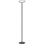 HOMCOM Uplighter Floor Lamp with Tuya App and Music Sync, Standing Lamp with Adjustable Head for Living Room Bedroom, Black