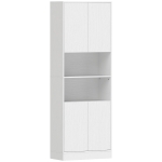 HOMCOM 170 cm Kitchen Pantry Cabinet, Freestanding Storage Cabinet with Soft-Close Hinges, White Wood Effect