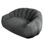 Oversized 2 Seater Bean Bag Sofa with High-Density Sponge, Glitter Plush Floor Couch with for Bedroom or Living Room, 140L x 98W x 61H cm, Gray