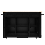 Stylish Kitchen Island with Foldable Worktop and Dining Extension, Space-Saving Dining Cart for Cosy Flats, 151.5L x 60W x 91.5H cm, Black