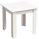 HOMCOM Square Dining Table, Modern Small Dining Table with Wood Effect, Space Saving, Non-slip Foot Pads, White