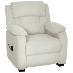 HOMCOM Poltrona Reclinabile 150° Effetto Velluto con Poggiapiedi, Telecomando e Tasca Laterale, 96x90x103 cm, Beige