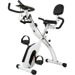 SPORTNOW Vélo d'Appartement Pliable Vélo de Fitness 3 en 1 Silencieux Connecté Kinomap Bluetooth et Zwift 105x53,5x109cm Blanc