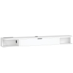 HOMCOM Comodă TV suspendată, Mobilier TV pentru televizoare până la 152,4 cm, Sertar rabatabil, 2 rafturi, 140x24x16cm, Alb
