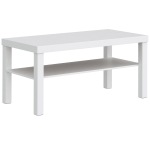 HOMCOM Tavolino da Salotto Rettangolare con Ampio Ripiano, 90×45×44.5 cm, Bianco