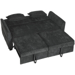 HOMCOM 2 Seater Sofa Bed, 4-in-1 L-Shaped Convertible Pull-Out Sleeper Sofa with Adjustable Backrest and Side Pockets, Black