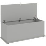 HOMCOM Storage Chest, Large 113L Blanket Box, Shoe Bench with Safety Hinged Lid, Storage Trunk, Bed End Bench for Bedroom, Hallway, Living room, Playroom, 100 x 40 x 40cm, Grey