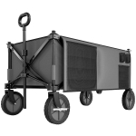 Outsunny Bollerwagen, klappbar, 5 Seitentaschen, einziehbare Griff, bis 120 kg, Stahl, dunkelgrau, 100 x 55 x 93 cm