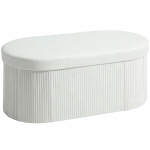 HOMCOM Zitbank met opbergruimte Opvouwbaar Gepolsterde bank met fluweel-look voor woonkamer 76 x 38 x 35 cm Crème