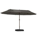 Outsunny Parasol met parasolstandaard en dubbele parasol 460 x 270 cm donkergrijs