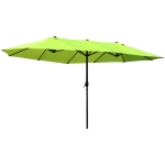 Outsunny Dubbele Parasol Tuinparasol Marktparasol Terrasparasol met Handkruk Groen Ovaal 460 x 270 x 240 cm