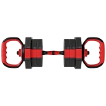 SPORTNOW Set Pesi Palestra 6 in 1 Multifunzione da 20kg Totali in Plastica e Sabbia, 125x18x18 cm, Rosso