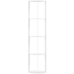 HOMCOM Lámpara de Pie LED Regulable con 5 Niveles y Estantería Cambio de Color RGB Control Remoto Blanco