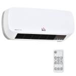 HOMCOM Wandverwarmingsventilator 2000W met Afstandsbediening 2 Verwarmingsmodus LED-display 12u Timer voor Badkamer