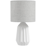 HOMCOM Tafellamp, Tafelverlichting, Nachtlampje met linnen kap, rockerschakelaar, bureaulamp, 22 x 22 x 39 cm, Wit
