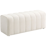 HOMCOM Moderne slaapkamerbank 110 x 40 x 44 cm — linnenlook, tot 220 kg, crèmewit