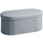 HOMCOM Opbergzitbank opvouwbaar gestoffeerde bank met fluweel-look voor woonkamer 76 x 38 x 35 cm donkergrijs
