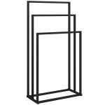 HOMCOM Handdoekhouder Staand Handdoekrek met 3 stangen, handdoekladder van staal 45 x 21,5 x 85 cm
