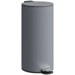 HOMCOM Prullenbak 30 L Tretemmer met softclose-deksel en pedaal, binnenemmer metaal, Zwart, 36 x 30 x 60,5 cm