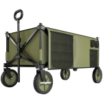 Outsunny Bollerwagen, klappbar, 5 Seitentaschen, einziehbare Griff, bis 120 kg belastbar, Stahl, 108 x 55 x 93 cm, Grün