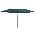 Outsunny parasol met zwengel tuinparasol dubbele marktparasol 460 x 270 cm donkergroen