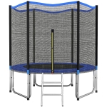 SPORTNOW Cama Elástica Exterior Ø305 cm Trampolín para Niños con Red de Seguridad Escalera y Acolchado de Muelles Azul