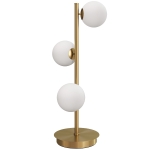 HOMCOM Tafellamp met 3 bolkappen, met stabiele stalen voet, G9-fittingen, 24 x 24 x 53 cm, Messing