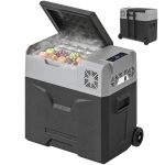 HOMCOM Car Refrigerator, Portable 12/24V 50 Litre Compressor Fridge Freezer, Electric Cooler Box for Camping, Travel, Picnic, Down to -20℃