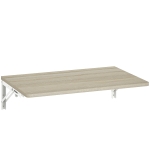 HOMCOM Wandklaptafel, 60x40 cm Klaptafel, Ruimtebesparend Zwevend Bureau met afgeronde hoeken, voor Homeoffice, Woonkamer, Slaapkamer, Keuken, Eiken