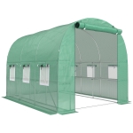 Outsunny Kas ca. 2,7 x 2 x 2 m met schappen, oprolbare deur met rits, 6 gaasramen, steunstangen