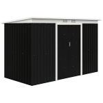 Outsunny Caseta de Exterior 280x130x172 cm Cobertizo de Jardín con Puertas Correderas Base y Ventilaciones Gris Oscuro