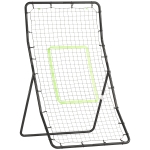 HOMCOM Baseball Rebounder, Tragebar Softball Pitchback-Netz, Rückprallnetz mit Ziel Zone, Pitching Netz für Basebälle Softbälle, Metall, Schwarz