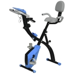HOMCOM Hometrainer fietstrainer hometrainer LCD display opvouwbaar verstelbaar blauw+grijs