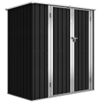 Outsunny Cobertizo de Jardín Exterior Metálico 1,37 m² 163x89x163 cm con Techo Inclinado, Puertas con Pestillo y Guantes Gris