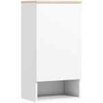 HOMCOM Mueble de Baño Suspendido con Puerta 3 Estantes y Compartimento Abierto Blanco
