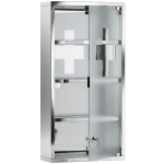 HOMCOM Medizinschrank Arzneischrank aus Edelstahl, Abschließbar Medikamentenschrank mit 4 Fächern, Glastür Apothekerschrank zur Medikamenten-Aufbewahrung, 30 x 12 x 60 cm
