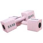 SPORTNOW Verstelbare Halter, 2 x 5 kg met Antislip Grip, Vierkante Halterset van Staal Roze