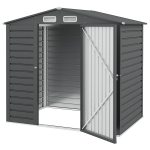 Outsunny Caseta de Jardín Exterior 190x131x188 cm Cobertizo Metálico con 2 Ventilaciones y Puerta para Herramientas Gris